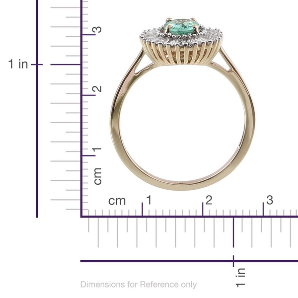 9K Y Gold Boyaca Colombian Emerald (Ovl 1.00 Ct), Diamond Ring 1.500 Ct.
