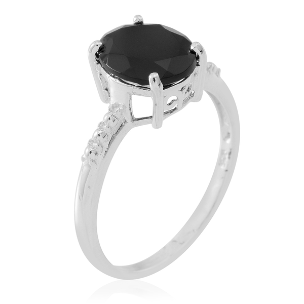 Boi Ploi Black Spinel (Ovl) Solitaire Ring in Sterling Silver 4.250 Ct.
