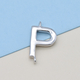 Platinum Overlay Sterling Silver P Charm