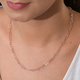 NY Designer Close Out - Rose Gold Overlay Sterling Silver Figaro Necklace (Size - 22) With Lobster Clasp, Silver Wt. 8.35 Gms