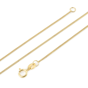 One Time Close Out Deal -  18K Yellow Gold Curb Necklace (Size - 18) With Spring Ring Clasp
