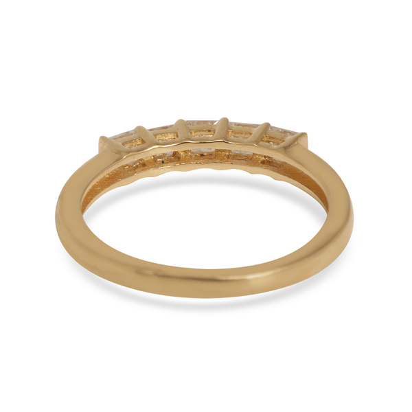 ILIANA 18K Y Gold IGI Certified Diamond (Sqr) (SI/ G-H) 5 Stone Ring 0.500 Ct.