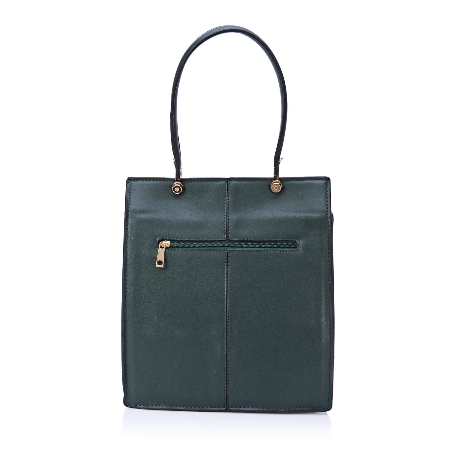 Alderley Olive Green Colour Grab Bag (Size 30x26x12 Cm)