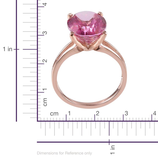 Mystic Pink Coated Topaz (Ovl) Solitaire Ring in Rose Gold Overlay Sterling Silver 10.000 Ct.
