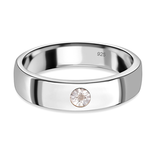 Diamond Band Ring in Platinum Overlay Sterling Silver
