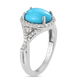 Arizona Sleeping Beauty Turquoise and Natural Cambodian Zircon Ring in Platinum Overlay Sterling Silver 2.64 Ct.