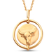 Sunday Child 14K Gold Overlay Sterling Silver Taurus Zodiac Sign Pendant with Chain (Size 20), Silve