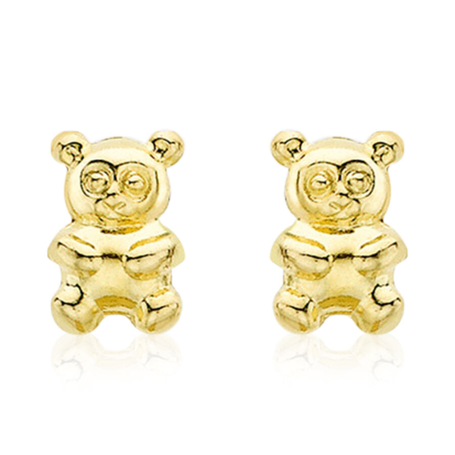 Teddy Bear Stud Earrings in 9K Yellow Gold - 3596170 - TJC