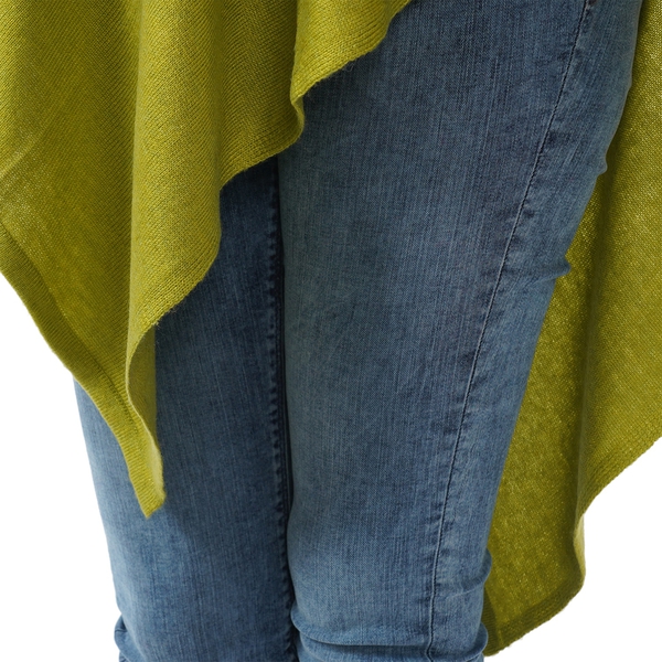 Limited Available - 100%  Cashmere  Wool Poncho - Olive Colour (Free Size)