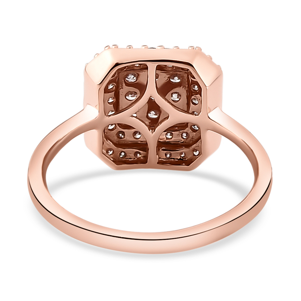9K Rose Gold Natural Pink Diamond Cluster Ring 0.54 Ct.