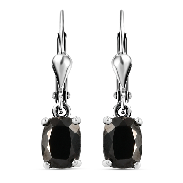 Elite Shungite Lever Back Earrings in Platinum Overlay Sterling Silver 1.67 Ct.