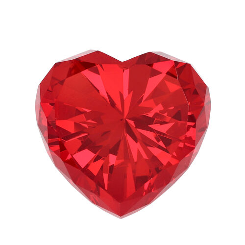Home Decor - Ruby Colour Red Heart Crystal (Size 8X7.8X5cm) - 3621221 - TJC