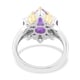 Purple Jade (Mrq 2.50 Ct), Amethyst Art Deco Ring in Yellow Gold Overlay Sterling Silver 3.000 Ct. Silver wt 3.19 Gms.