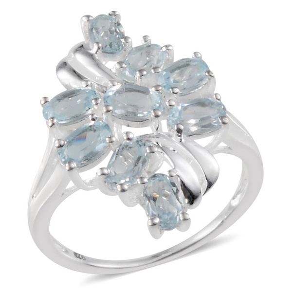 Sky Blue Topaz (Ovl) Ring in Sterling Silver 2.500 Ct.