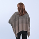 TAMSY Knitted Poncho with Tassel - Beige & Gold