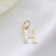 9K Yellow Gold Diamond Initial H Pendant