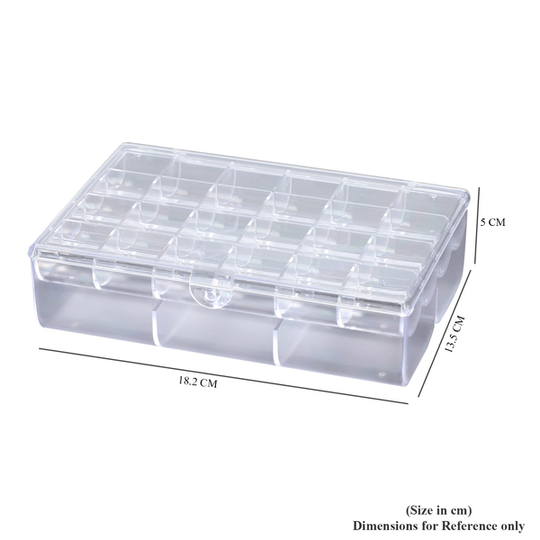 Two Layer Smart Organiser with Top Removable Tray (Size 18x13x5Cm) - White