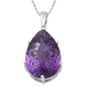 Lusaka Amethyst Pendant With Chain (Size 18) in Rhodium Overlay Sterling Silver 40.00 Ct, Silver Wt.