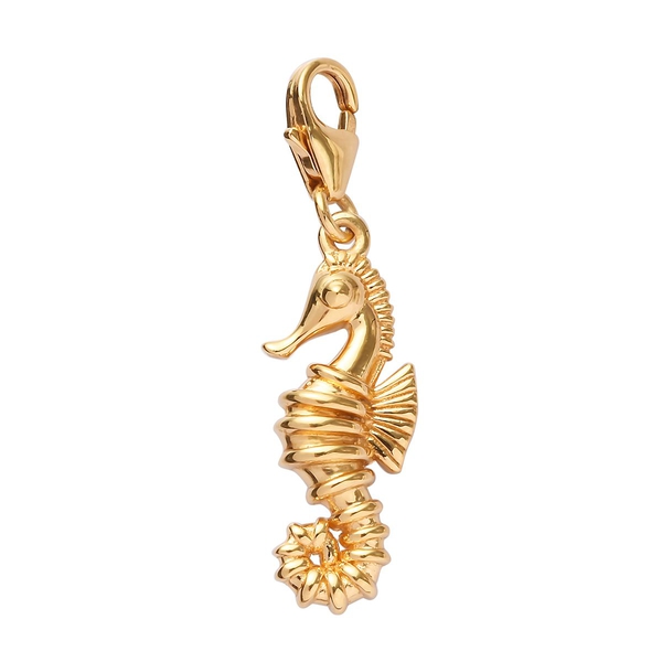 Charms De Memoire 14K Gold Overlay Sterling Silver Seahorse Charm