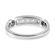 Moissanite Ring in Platinum Overlay Sterling Silver