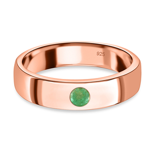 Emerald Band Ring in Rose Gold Overlay Sterling Silver