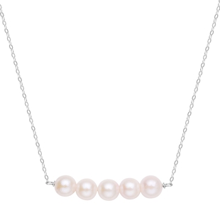 Japanese Akoya Pearl Necklace (Size - 18) in Rhodium Overlay Sterling Silver