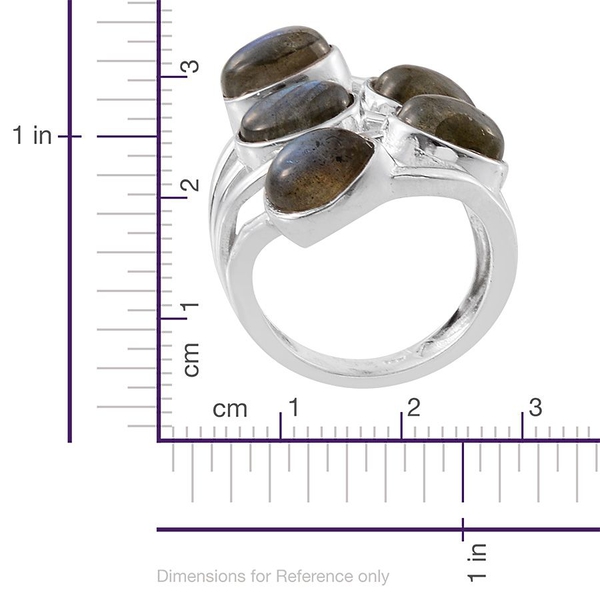 Labradorite (Ovl) Ring in Platinum Overlay Sterling Silver 10.500 Ct.