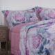 4 Piece Set - Digital Floral Printed Comforter (Size 225x220cm), Fitted Sheet (Size 190x140cm) and 2 Pillowcase (Size 70x50cm) - Pink (Double)