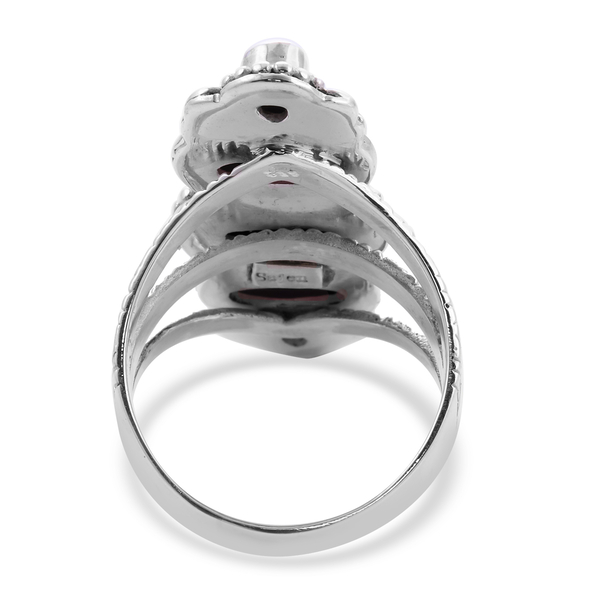 Sajen Silver GEM HEALING Collection- Mozambique Garnet Ring in Sterling Silver 6.03 Ct.