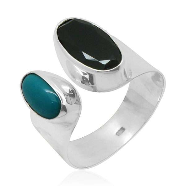 Royal Bali Collection Boi Ploi Black Spinel (Ovl 6.53 Ct), Arizona Sleeping Beauty Turquoise Ring in