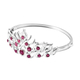 LucyQ Flame Collection - African Ruby (FF) Bangle (Size 7.5) in Rhodium Overlay Sterling Silver 3.84 Ct, Silver wt 29.50 Gms