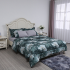 Green Colour Comforter Set includes Comforter, Fitted Sheet, 2 Pillow Case and 2 Envelope Pillow Cas