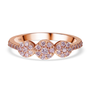9K Rose Gold Natural Pink Diamond Ring 0.50 Ct.