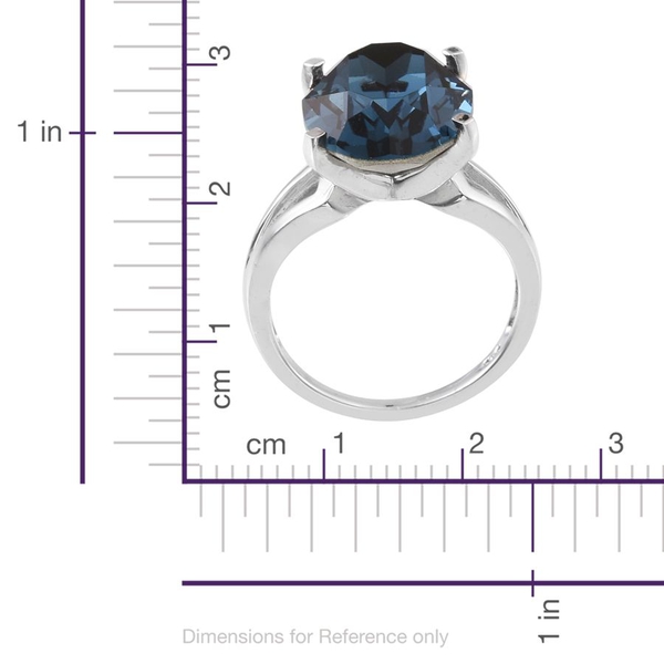 - Montana Crystal (Ovl) Ring in ION Plated Platinum Bond