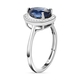 Kyanite and Diamond Ring in Platinum Overlay Sterling Silver 2.37 Ct.