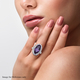 Lusaka Amethyst and Natural Cambodian Zircon Halo Ring in Rhodium Overlay Sterling Silver 8.71 Ct.