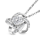 Simulated Diamond Knot Pendant With Chain (Size - 20 With 2 Inch Extender) in Silver Colour