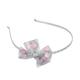 Silver Colour Hair Band with Light Grey Bow (Size 40x7x7 Cm)
