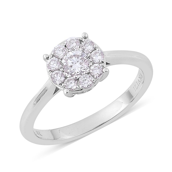ILIANA 0.50 Carat Diamond IGI Certified (SI/G-H) Floral Ring in 18K White Gold