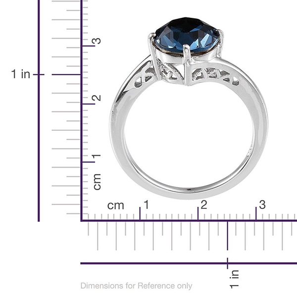 - Montana Crystal (Rnd) Solitaire Ring in Platinum Overlay Sterling Silver 2.000 Ct.
