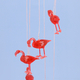 Solar Red Flamingo LED Wind Chime (Size 71.5x12.5 cm)