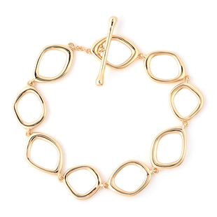 LucyQ Fluid Design Bracelet in Yellow Gold Plated Sterling Silver 19.13 Grams 8 Inch