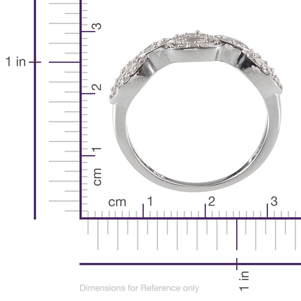 Diamond (Rnd) Ring in Platinum Overlay Sterling Silver 0.200 Ct.