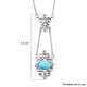 Arizona Sleeping Beauty Turquoise and Natural Cambodian Zircon Necklace (Size - 18 With 2 Inch Extender) in Platinum Overlay Sterling Silver 1.20 Ct, Silver Wt. 6.87 Gms