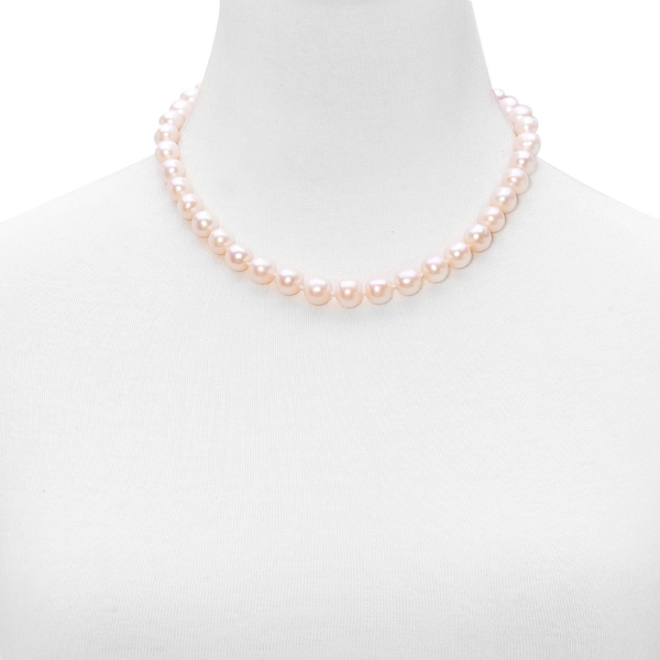 ILIANA 18K Y Gold AAAA Fresh Water White Pearl Necklace (Size 18) 270.000 Ct.