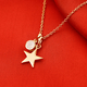 White Moonstone 2 Pcs Pendant with Chain (Size 20) with Lobster Clasp in 14K Gold Overlay Sterling Silver