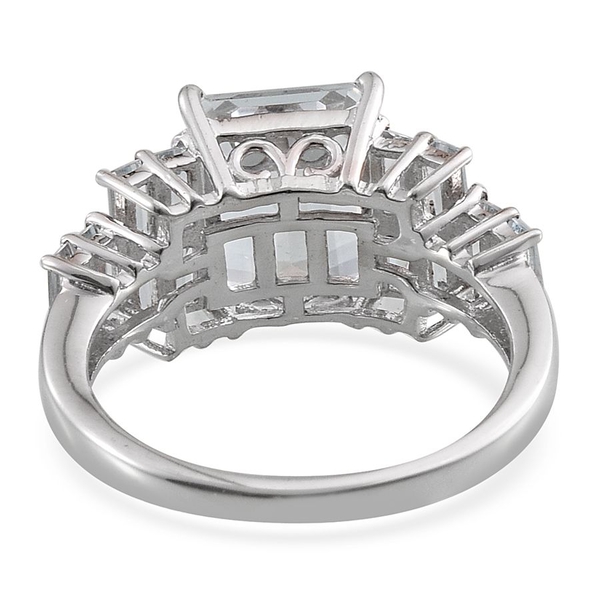 Espirito Santo Aquamarine (Oct 2.25 Ct) Ring in Platinum Overlay Sterling Silver 3.500 Ct.