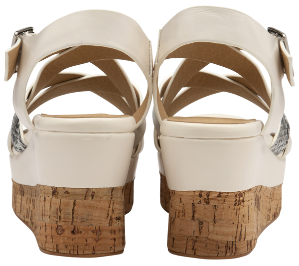 Lotus Belinda Open Toe Wedge Sandals - White