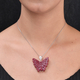 Thulite Butterfly Pendant in Sterling Silver 39.50 Ct.