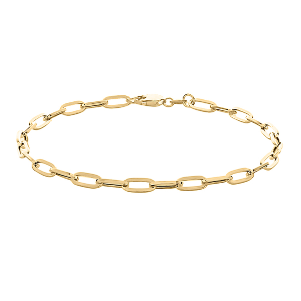 Hatton Garden Close Out - 9K Yellow Gold Paper Clip Bracelet (Size - 7.5) with Lobster Clasp